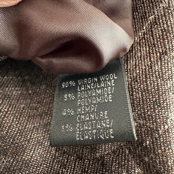 Lafayette 148 Virgin Wool Brown Dress Pants Hemp Classic Lined Winter Preppy - Picture 5 of 7